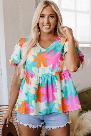 Flower Power Peplum Top