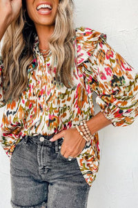 Fall Leaves Puff Sleeve Top