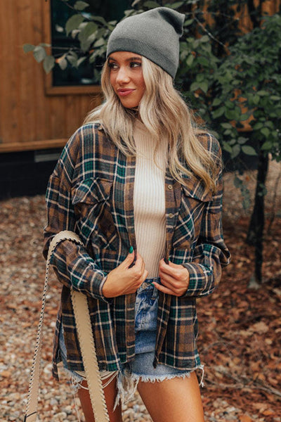 Brown Plaid Shacket