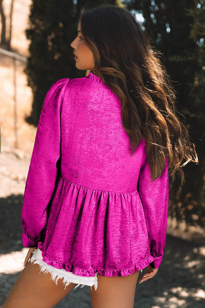 Rose Red Metallic Top