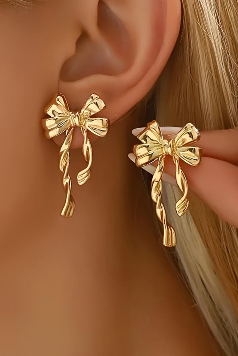 Gold Bow Earrings