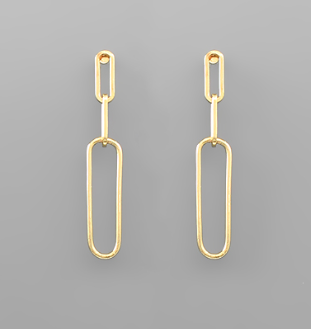 Dainty Gold Paperclip Earrings