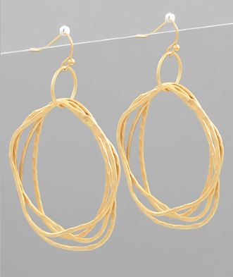 Uneven Circle Dangle Earrings