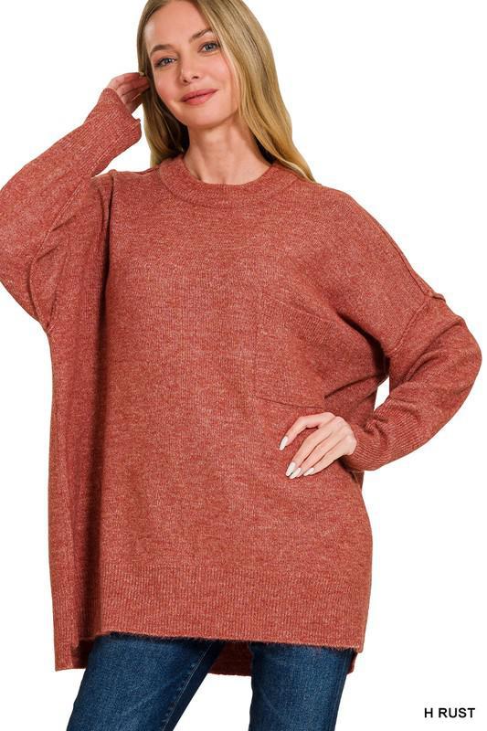 Hi-Low Melange Sweater