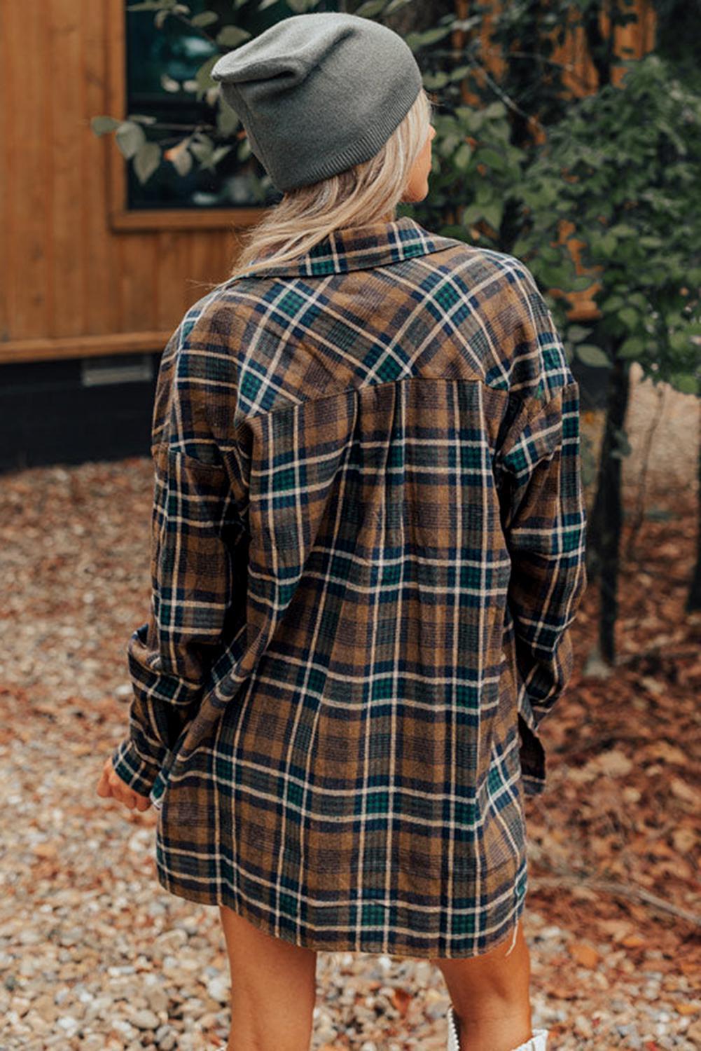 Brown Plaid Shacket