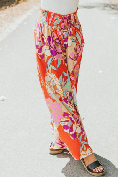 Floral Passion Smocked Waist Pants