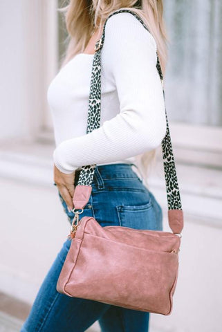 Rose Pink Tassel Leather Bag