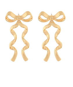 Sweet Metal Ribbon Earrings