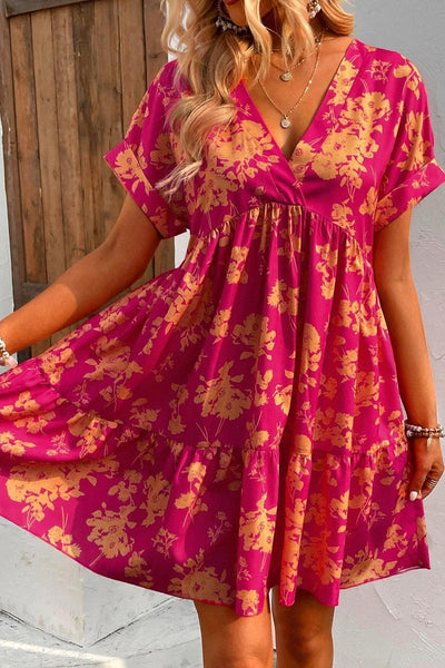 Rose Floral Smock Dress