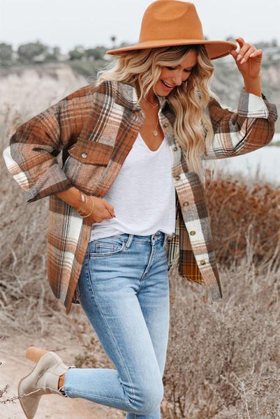 Brown Plaid Shacket