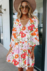 Flower Child V Neck Dress