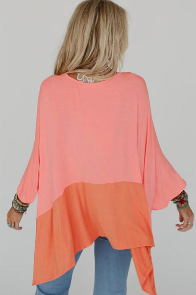 Grapefruit Orange Color Block Top