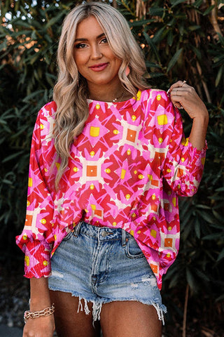 Geometric Strawberry Top