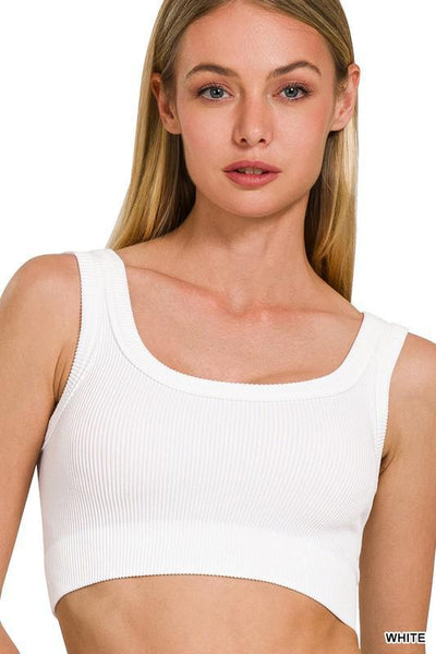 Scoop Neck Ribbed Crop Top