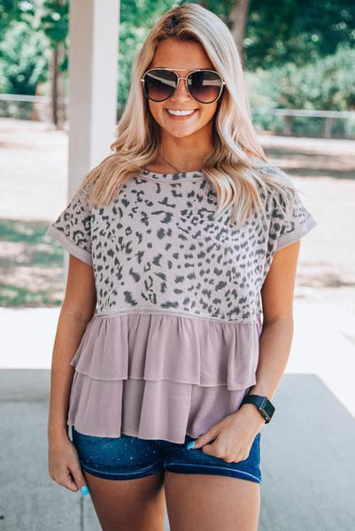 Tiered Leopard Top