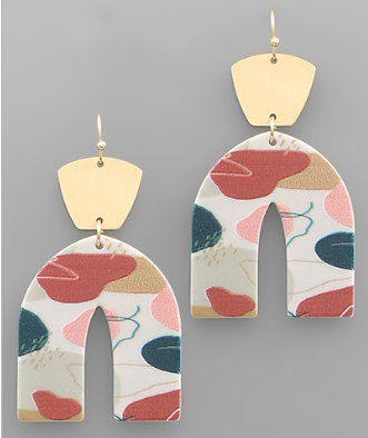 Printed Arch Earrings