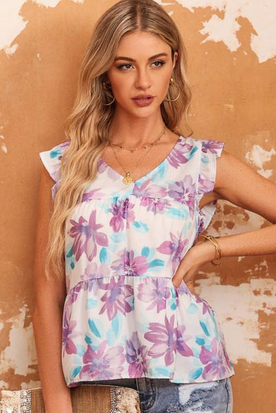 Purple Flower Power Top