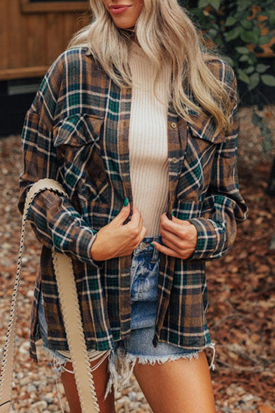 Brown Plaid Shacket