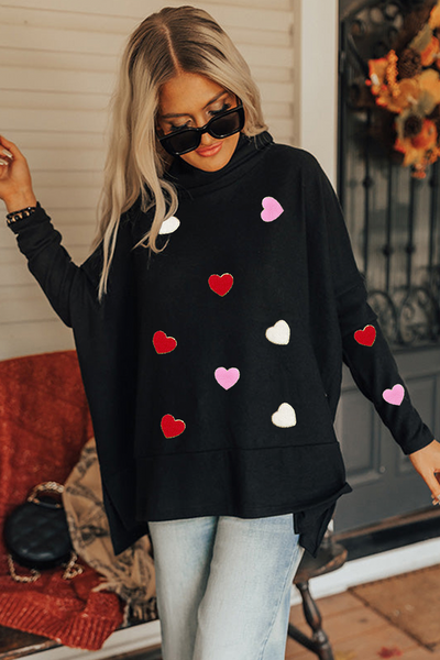 Chenile Heart Patch Top