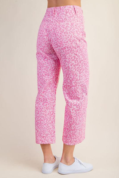 Pink Leopard Crop Pants