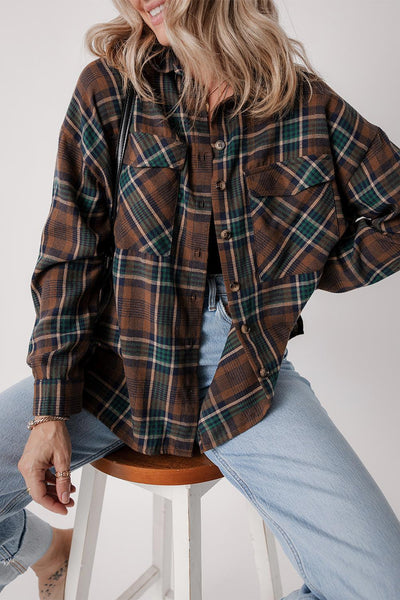 Brown Plaid Shacket