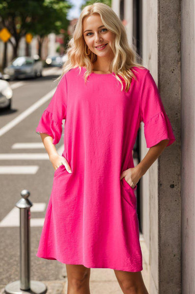 Ruffle Sleeve Dress