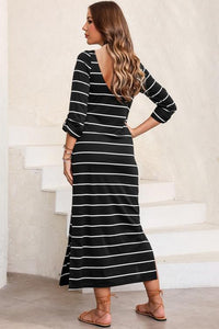 Black Striped Maxi Dress