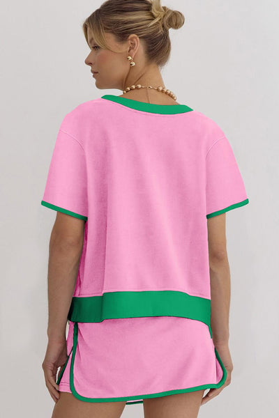 Colorblock drop Shoulder T and Skort