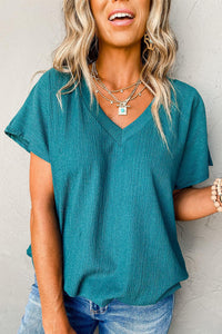 Teal in Crinkle Top