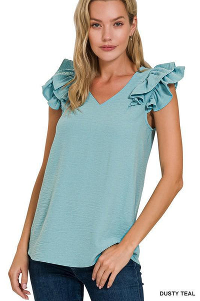 Crinkle Tiered Sleeve Top