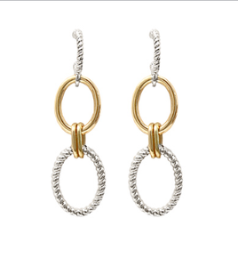 Oval Cable Link Earrings