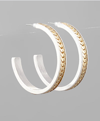 Two Tone Chain Hoops