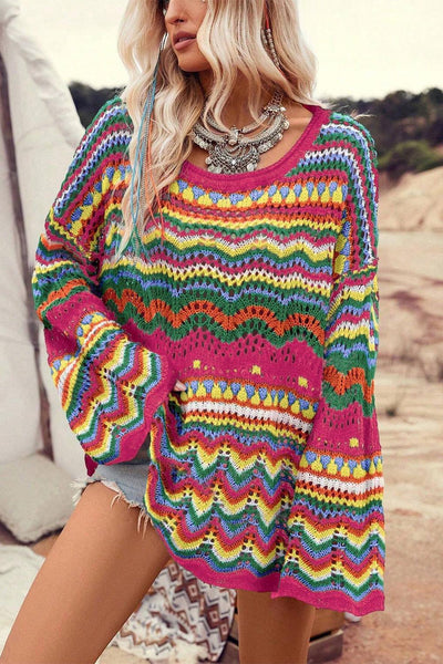 Hollowed Knit Loose Sweater