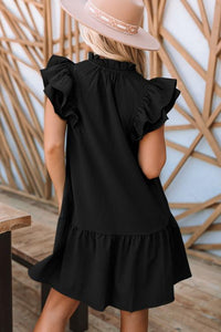 Tiered Sleeve Ruffle Dress