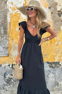 Smocked Butterfly Sleeve Dress
