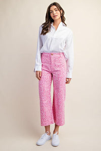 Pink Leopard Crop Pants