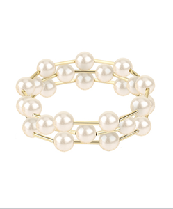 Faux Pearl Stretch Bracelet