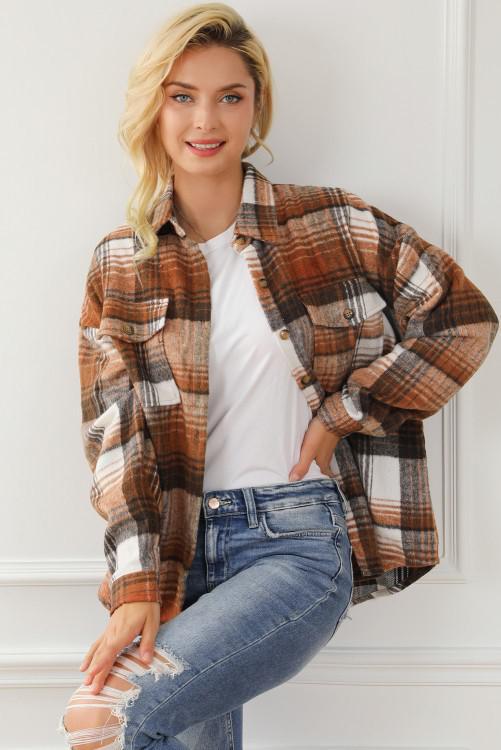 Brown Plaid Shacket