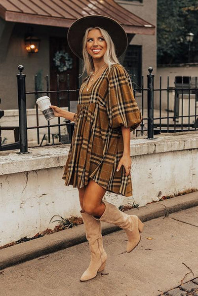 Falling for Fall Babydoll Dress