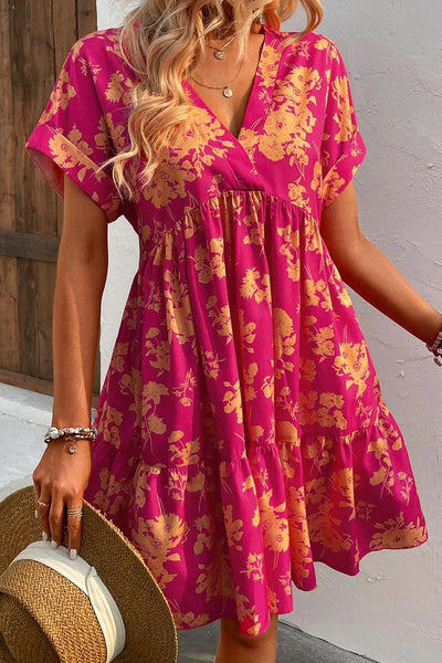 Rose Floral Smock Dress