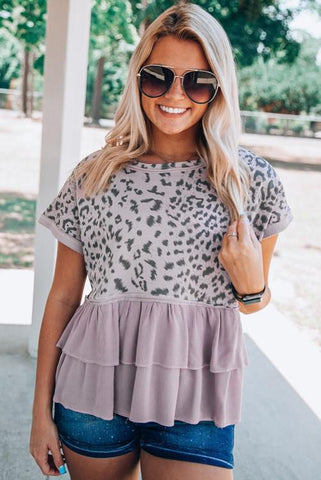 Tiered Leopard Top