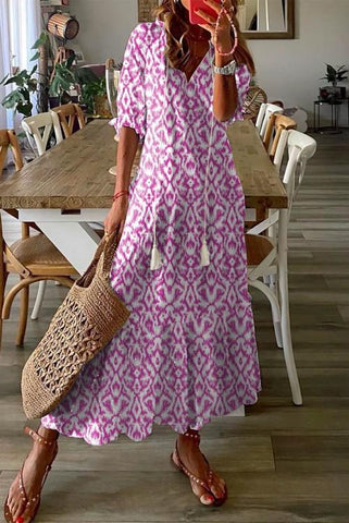 Casual Geometric Maxi Dress