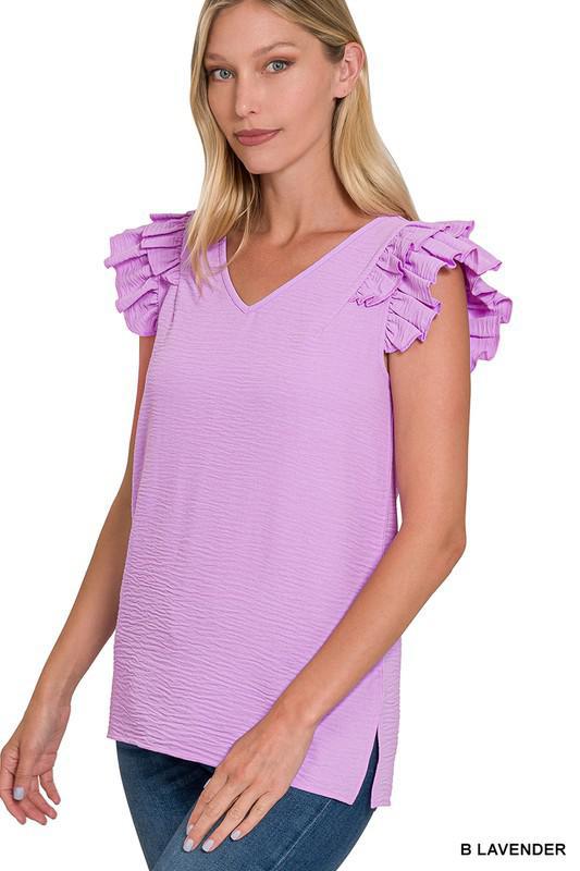 Crinkle Tiered Sleeve Top