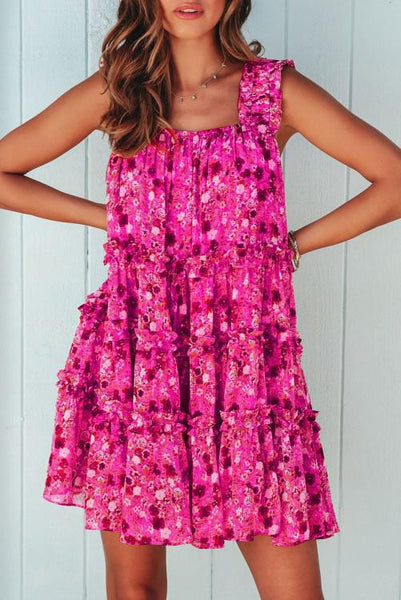 Tiered  Floral Mini Dress