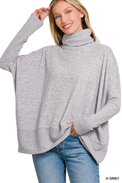 Turtleneck Melange Hacci Sweater