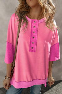 Rose Red Contrast Top