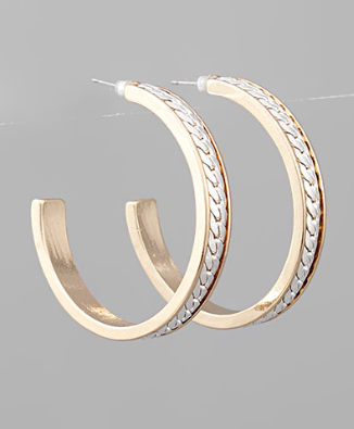 Two Tone Chain Hoops