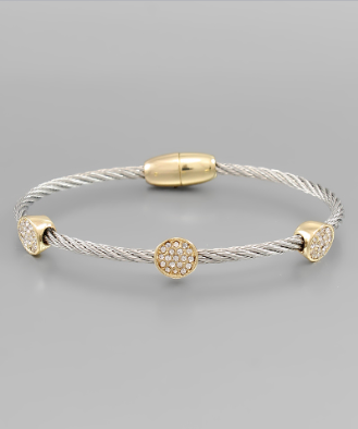 Rhodium Cable Bracelet