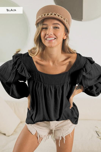 Square and Ruffles Oh My Top