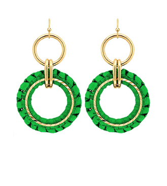 Wrapped Raffia Circle Earrings